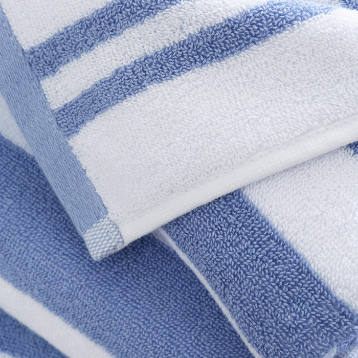 Bianca Reversible Stripe Jacquard 600gsm 100% cotton Towel Blue