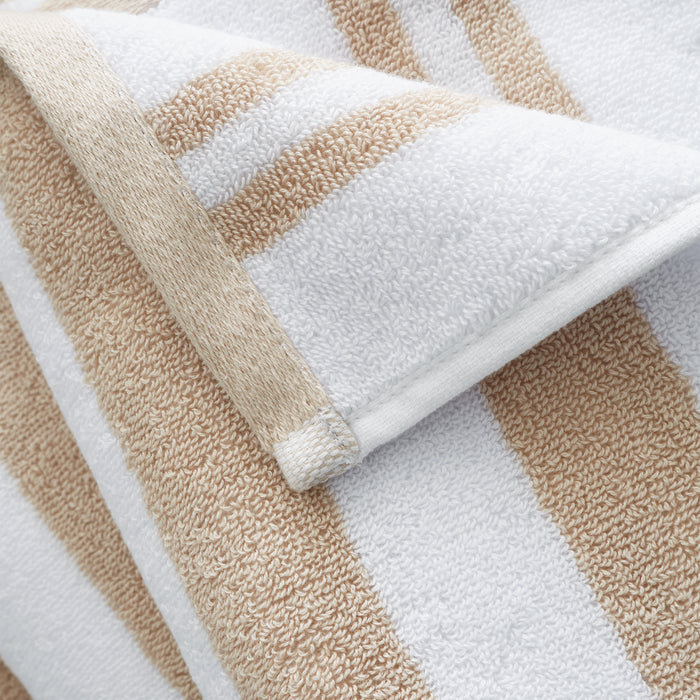 Bianca Reversible Stripe Jacquard 600gsm 100% cotton Towel natural