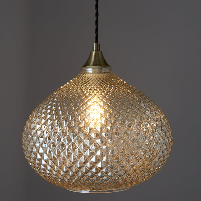 Elodie Glass Pendant Light Champagne