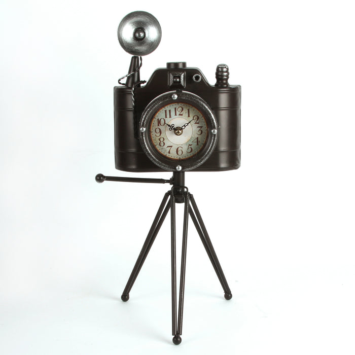 Vintage Camera Metal mantel clock