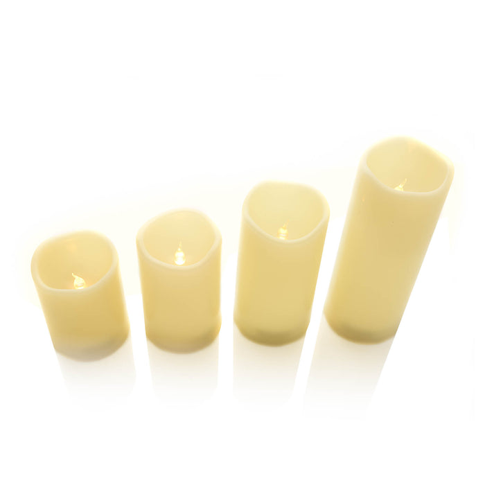 LED Pillar Candle Set of 4