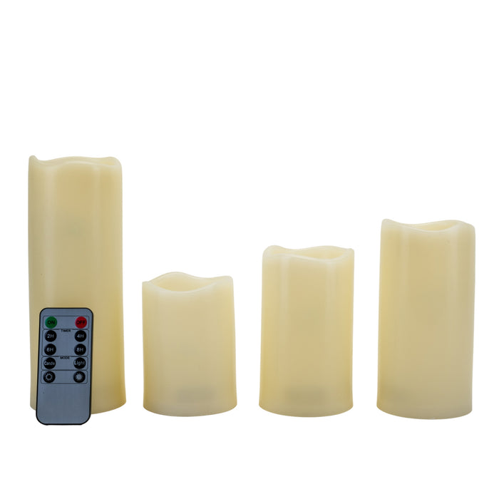 LED Pillar Candle Set of 4